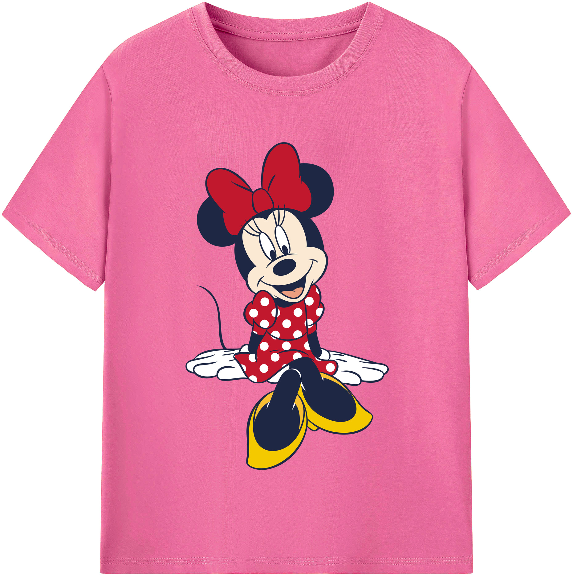 （画像用） ミッキーマウス Mickey Mouse レディースカジュアルプリントTシャツ（綿100％）